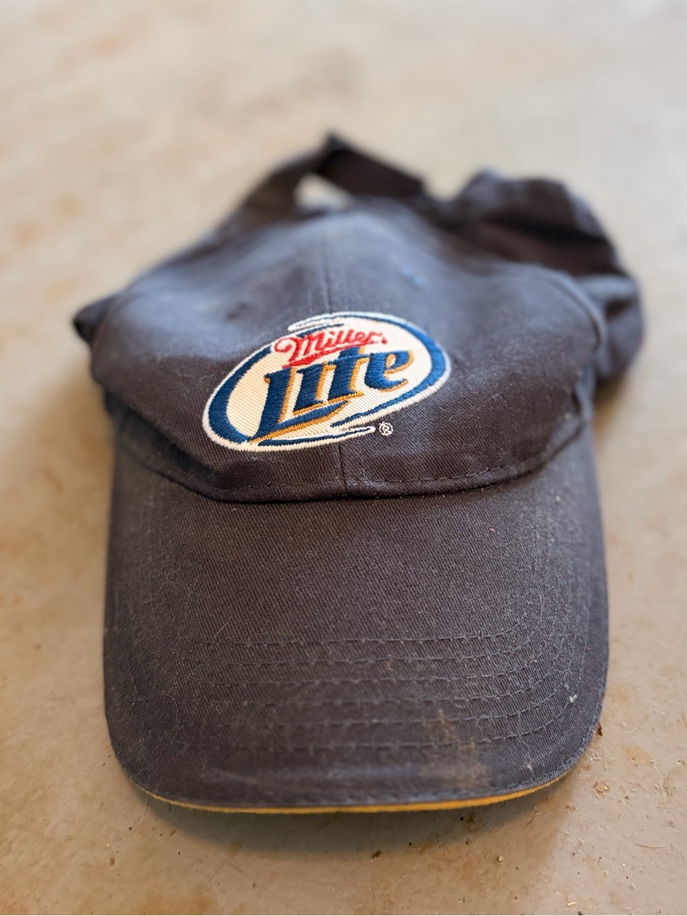 Vintage Miller Lite Embroidered Logo Baseball Cap - Navy